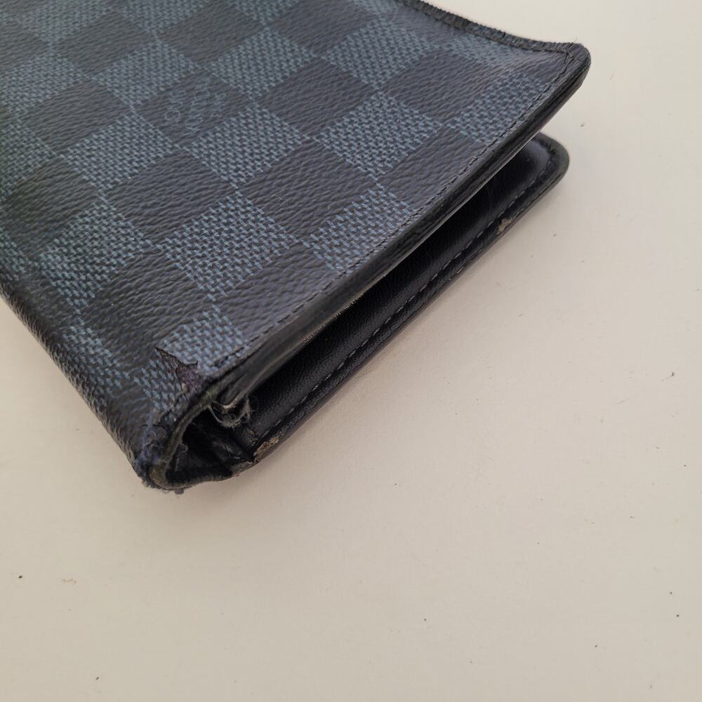 Vintage Louis Vuitton Damier Brazza Wallet Colalt Blue Black Bi-Fold Large Check - Picture 15 of 15